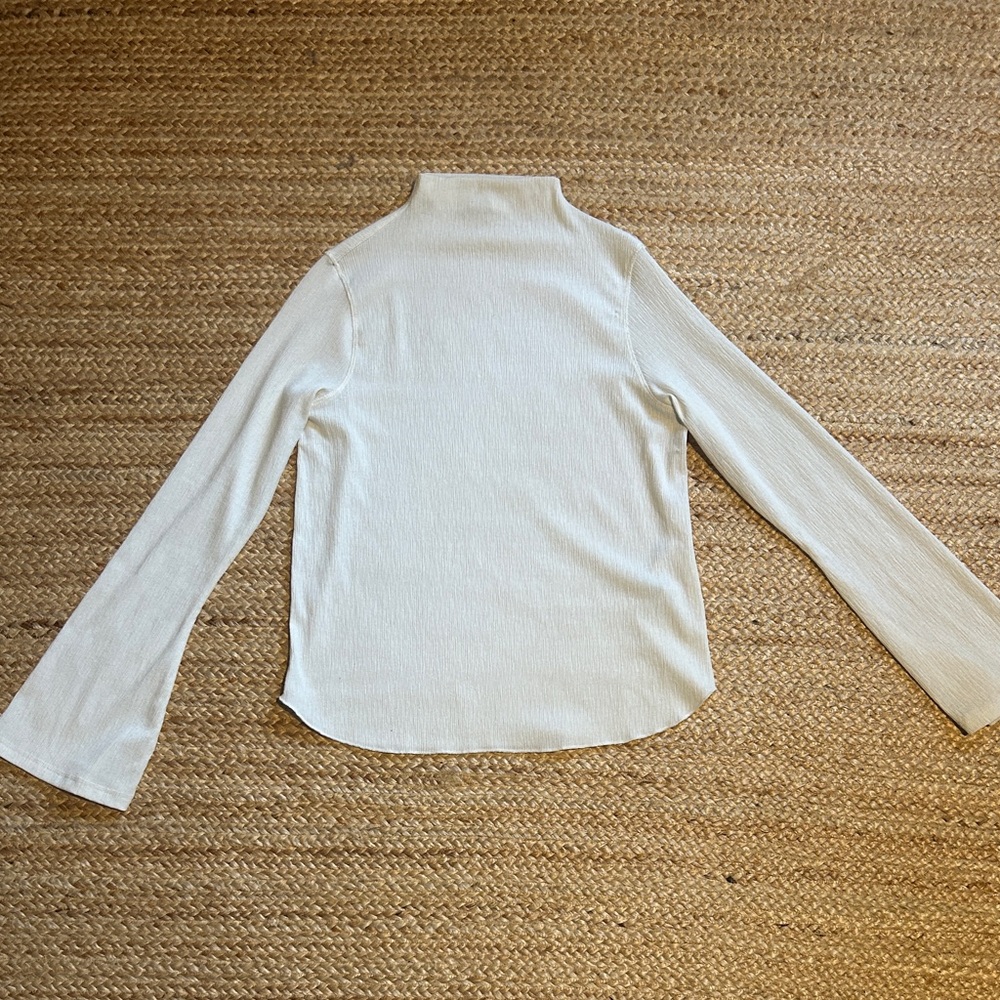 ZARA Mock Neck Ribbed Top - Picture 9 of 9